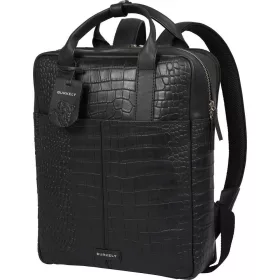    Burkely Cool Colbie čierny kroko kožený batoh s držiakom na notebook 14"