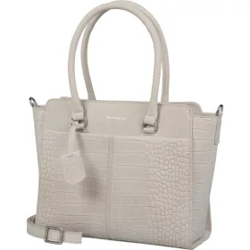    Burkely Cool Colbie sivobiela krokokožená kabelka cez rameno 30 x 25 cm