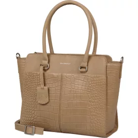   Burkely Cool Colbie béžová kabelka z kroko kože cez rameno 30 x 25 cm