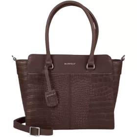    Burkely Cool Colbie sivobiela krokokožená kabelka cez rameno 30 x 25 cm