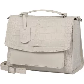    Burkely Cool Colbie sivobiela kabelka z kroko kože s popruhom cez rameno 25 x 19 cm