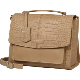    Burkely Cool Colbie béžová kabelka z kroko kože s popruhom cez rameno 25 x 19 cm
