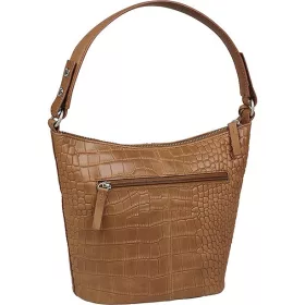   Burkely Cool Colbie béžová croco dámska kožená taška cez rameno, kabelka 27 x 20 cm