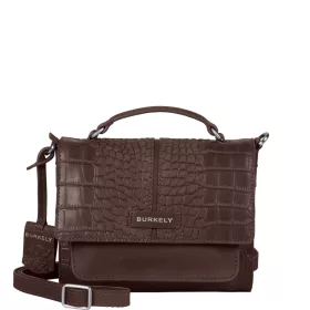    Burkely Cool Colbie koňaková hnedá kabelka z kroko kože s popruhom cez rameno 20 x 15 cm