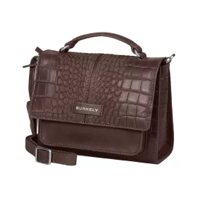    Burkely Cool Colbie koňaková hnedá kabelka z kroko kože s popruhom cez rameno 20 x 15 cm