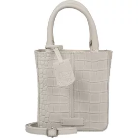    Burkely Cool Colbie sivobiela croco dámska kožená kabelka s popruhom cez rameno 18 x 15 cm
