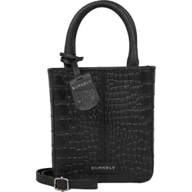    Burkely Cool Colbie čierna croco dámska kožená kabelka s popruhom cez rameno 18 x 15 cm