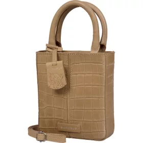    Burkely Cool Colbie béžová croco dámska kožená kabelka s popruhom cez rameno 18 x 15 cm