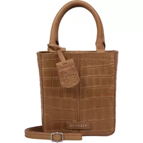    Burkely Cool Colbie koňaková hnedá croco dámska kožená kabelka s popruhom cez rameno 18 x 15 cm