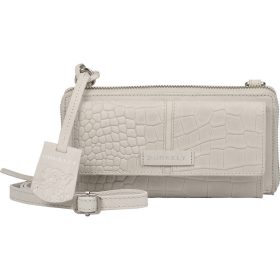    Burkely Cool Colbie sivobiela kroko dámska kožená peňaženka na mobil s popruhom cez rameno 20 x 11 cm