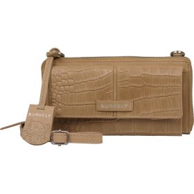    Burkely Cool Colbie béžová kroko dámska kožená peňaženka na mobil s popruhom cez rameno 20 x 11 cm