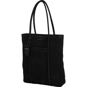    Burkely Still Selene čierny nubukový dámsky kožený shopper 36 x 30 cm