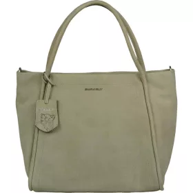    Burkely Still Selene bledozelená nubuková dámska kožená taška cez rameno 37 x 28 cm