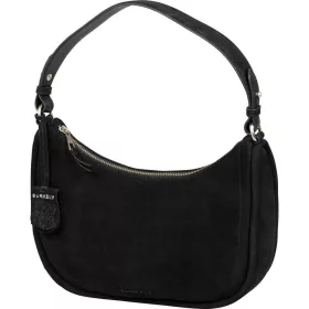    Burkely Still Selene čierna nubuková dámska kožená taška cez rameno 28 x 16 cm