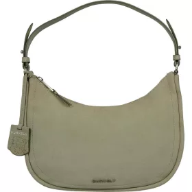    Burkely Still Selene bledozelená nubuková dámska kožená taška cez rameno 28 x 16 cm