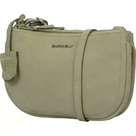    Burkely Still Selene bledozelená nubuková dvojvrecká dámska kožená taška cez rameno 25 x 16 cm