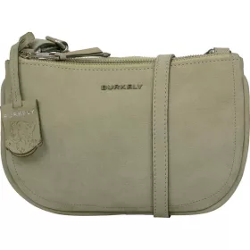    Burkely Still Selene bledozelená nubuková dvojvrecká dámska kožená taška cez rameno 25 x 16 cm
