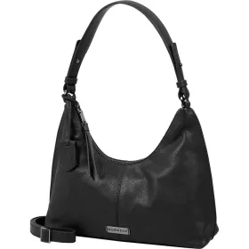    Čierna dámska kožená taška cez rameno Burkely Mystic Maeve