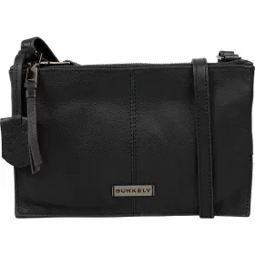    Čierna dámska kožená taška cez rameno Burkely Mystic Maeve
