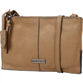    Taupe dámska kožená taška cez rameno Burkely Mystic Maeve