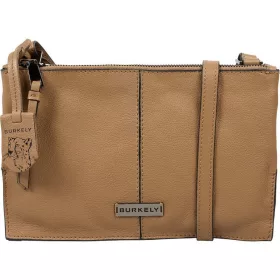    Taupe dámska kožená taška cez rameno Burkely Mystic Maeve