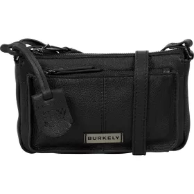    Čierna dámska kožená mini kabelka cez rameno Burkely Mystic Maeve, crossbody