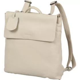    Burkely Lush Lucy sivobiely dámsky kožený kabriolet batoh, taška cez rameno 32 x 30 cm