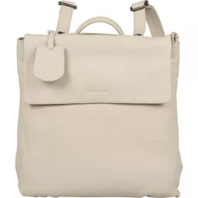    Burkely Lush Lucy sivobiely dámsky kožený kabriolet batoh, taška cez rameno 32 x 30 cm