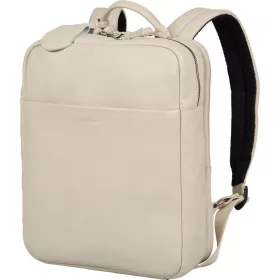    Burkely Lush Lucy sivobiely dámsky kožený batoh s držiakom na notebook 14" 37 x 28 cm