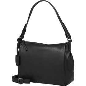    Burkely Lush Lucy čierna dámska kožená taška cez rameno 25 x 20 cm