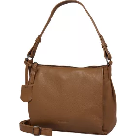    Burkely Lush Lucy koňakovo hnedá dámska kožená taška cez rameno 25 x 20 cm