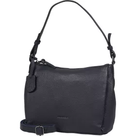    Burkely Lush Lucy tmavomodrá dámska kožená taška cez rameno 25 x 20 cm