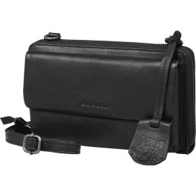    Burkely Lush Lucy čierny držiak na mobil, kožená peňaženka 20 x 11,5 cm