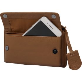    Burkely Lush Lucy sivobiela kožená peňaženka s držiakom na mobil, prevesená cez rameno 20 x 11,5 cm