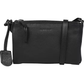    Burkely Lush Lucy čierna dámska kožená mini kabelka cez rameno crossbody 22 x 14 cm
