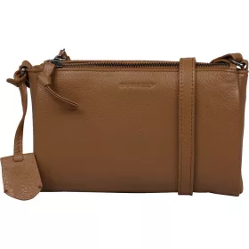    Burkely Lush Lucy koňakovo hnedá dámska kožená mini kabelka cez rameno, crossbody 22 x 14 cm