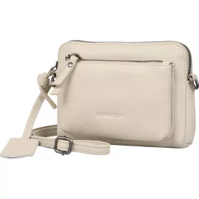    Burkely Lush Lucy sivobiela dámska kožená mini kabelka cez rameno, crossbody 18 x 13 cm
