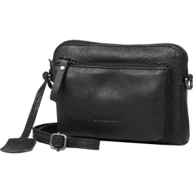    Čierna dámska kožená mini kabelka cez rameno Burkely Lush Lucy, crossbody 18 x 13 cm