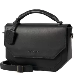    Burkely Nocturnal čierna dámska kožená taška cez rameno, kabelka