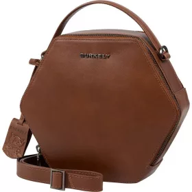    Dámska kožená taška cez rameno Burkely Nocturnal hnedá šesťuholník