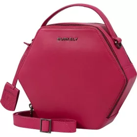    Dámska kožená taška cez rameno Burkely Nocturnal purpurová šesťuholník