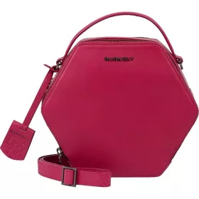    Dámska kožená taška cez rameno Burkely Nocturnal purpurová šesťuholník