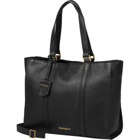    Burkely Keen Keira čierna dámska kožená kabelka, taška cez rameno