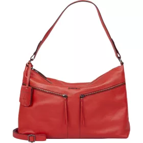    Burkely Rock Ruby červená dámska kožená kabelka, taška cez rameno