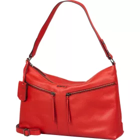    Burkely Rock Ruby červená dámska kožená kabelka, taška cez rameno