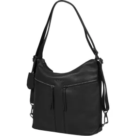    Burkely Rock Ruby čierna dámska kožená taška cez rameno, ruksak