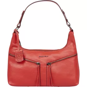    Burkely Rock Ruby červená dámska kožená kabelka, taška cez rameno