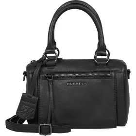    Burkely Rock Ruby čierna dámska kožená kabelka, taška cez rameno