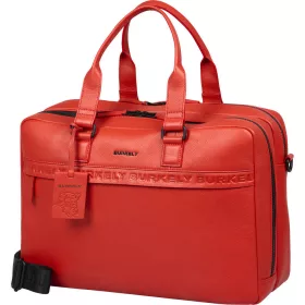    Burkely Minimal Mason červená dvojkomorová kožená taška na notebook, aktovka 15,6" 40 x 30 cm