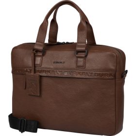    Burkely Minimal Mason koňaková hnedá kožená taška na notebook 15,6" 40 x 28 cm